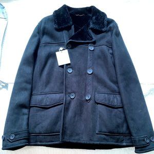 Richard James - Black Shearling Peacoat (UK size XL)